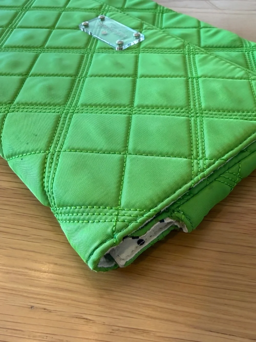 Kate Spade New York Quilted Nylon Tablet Sleeve – Vibrant Lime Green